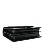 Shiny Calfskin Vain Shoulder Bag Black