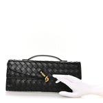 Nappa Intrecciato Long Andiamo Top Handle Clutch Black