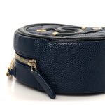 Caviar Quilted Round Filigree Crossbody Navy Black