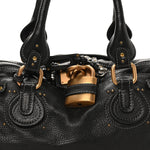 Calfskin Medium Paddington Satchel Black