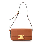 Natural Calfskin Triomphe Shoulder Bag Tan