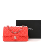 Lambskin Quilted Mini Rectangular Flap Red
