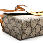 GG Supreme Monogram New Sakai Calfskin Mini Padlock Top Handle Shoulder Bag Beige Ebony Mystic White Sun Oil