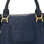 Calfskin Medium Marcie Satchel Royal Navy