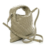 Calfskin Intrecciato Mini Hop Travertine