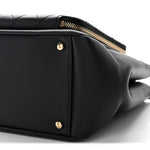 Caviar Quilted Small Business Affinity Shopping Bag Black