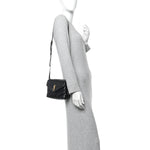 Calfskin Y Quilted Monogram Toy Loulou Crossbody Bag Black