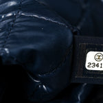 Nylon Cat Emoticon Tote Navy Silver