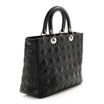 Lambskin Cannage Large Lady Dior Black