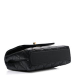 Caviar Quilted Coco Handle Clutch With Chain Black