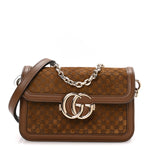 Suede Microguccissima Go Small Shoulder Bag Brown