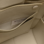 Calfskin Maxi Intrecciato Cassette Pouch On Strap Chalk