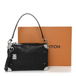 Calfskin Debossed Monogram Side Trunk Black