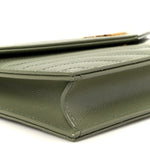 Grain De Poudre Matelasse Chevron Monogram Envelope Chain Wallet Light Sage