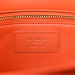 Lambskin Carre Quilted Le Maillon Satchel Orange