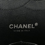 Iridescent Caviar Quilted Jumbo Double Flap Black