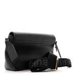 Coated Canvas Calfskin Vintage Check Medium Note Crossbody Bag Black