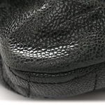 Caviar Quilted Medium Elastic Flap Black