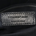Crinkled Calfskin Matelasse Monogram Large Niki Chain Satchel Black