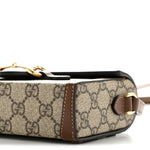 GG Supreme Monogram Mini Horsebit 1955 Shoulder Bag Beige Brown Sugar
