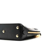 Boarded Plutone Calfskin Small Horsebit 1955 Top Handle Bag Black