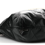 Shiny Calfskin Quilted Chanel 22 Black White