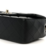 Lambskin Quilted Mini Rectangular Flap Black