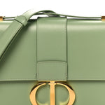 Smooth Calfskin 30 Montaigne Flap Bag Mint Green