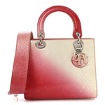 Snakeskin Ombre Medium Lady Dior Red White