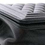 Caviar Quilted Small Boy Flap Black