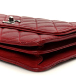 Caviar Quilted Flap With Chain Red