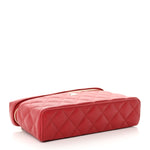 Caviar Quilted Top Handle Slim Vanity With Chain Red