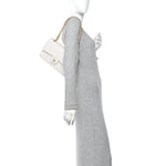 Tweed Medium Double Flap White