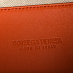 Raffia Calfskin Small Loop Top Handle Natural Burned Orange