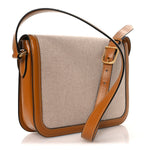 Smooth Calfskin Canvas 9to5 Shoulder Bag Natural Golden