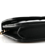 Lambskin Quilted Trendy CC Wallet On Chain WOC Black