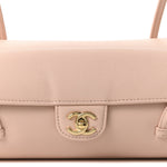 Shiny Caviar Preppy Coco Small Bowling Bag Light Pink
