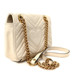 Calfskin Matelasse Mini GG Marmont Shoulder Bag White