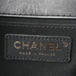 Calfskin Quilted Medium Boy Top Handle Flap Black