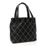Calfskin Stitch Small Surpique Tote Black