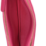 Lambskin Chevron Quilted Small Clutch With Chain Pink