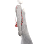 Goatskin Micro Saddle Bag With Strap Coral Powder
