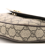 GG Supreme Monogram Textured Dollar Calfskin Web Mini Ophidia Envelope Shoulder Bag Beige Ebony