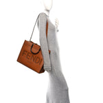 Vitello King Plexiglass Medium Fendi Sunshine Shopper Tote Cuoio