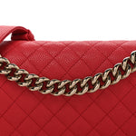 Caviar Quilted Medium Boy Flap Red