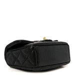 Grained Lambskin Quilted Mini Flap Black