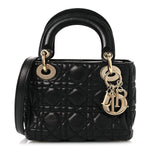 Lambskin Cannage Mini Lady Dior Black