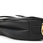Grained Calfskin Mini Saddle Bag Black