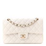 Caviar Quilted Small Double Flap White