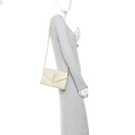 Grain De Poudre Matelasse Chevron Monogram Chain Wallet Crema Soft